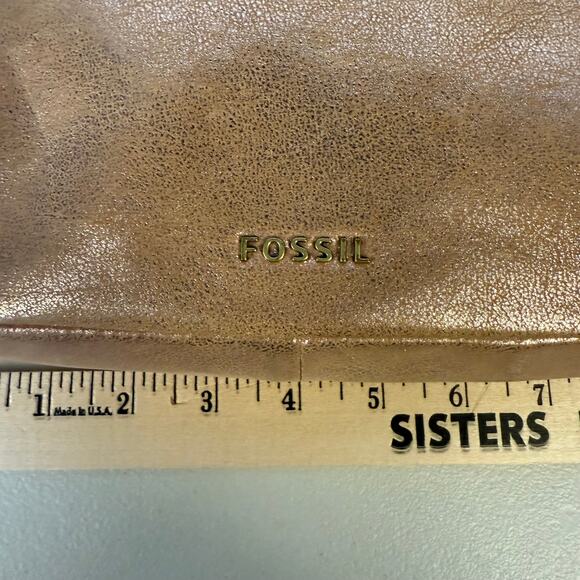 FOSSIL Rose Gold Piper Toaster Metallic Leather Crossbody Purse Shoulder Bag - Picture 4 of 14